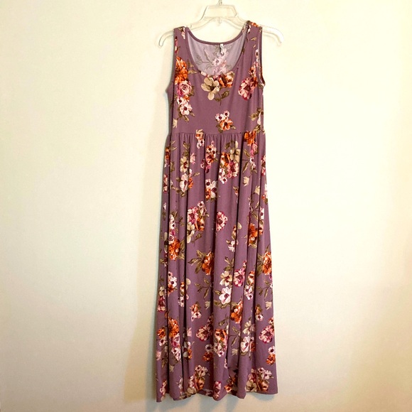 MOTHER Bee Maternity Purple Floral Maxi Dress - Picture 1 of 8